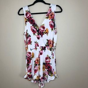 Kendall & Kylie floral plunge ruffle romper